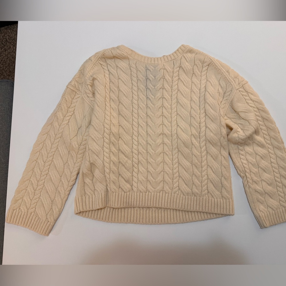 LJ. CREW Tie-back‎ cable-knit sweater Sz XS NWOT (A0092 B3)